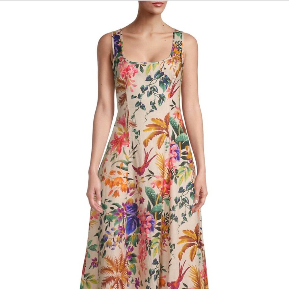 Zimmermann Tropicana Linen Midi Dress